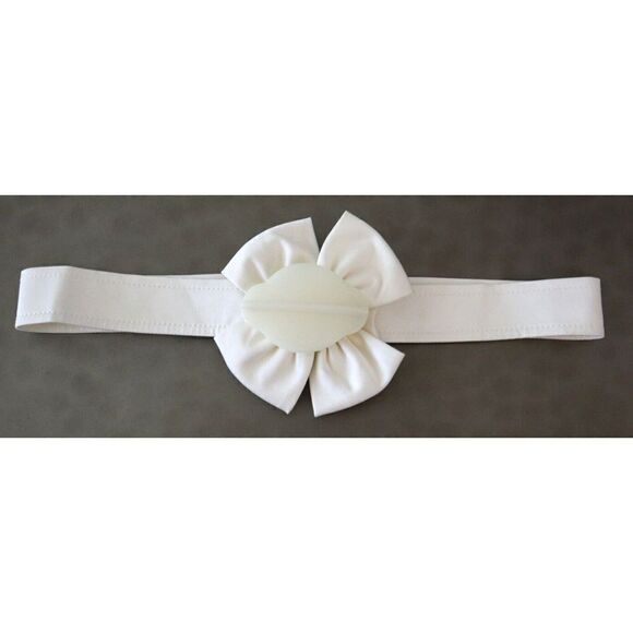 Escada Women's Sz 38 Off White Bow Detail Waist Belt Accessory - Picture 1 of 5